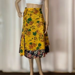 One of a kind double layered silk wrap skirt.